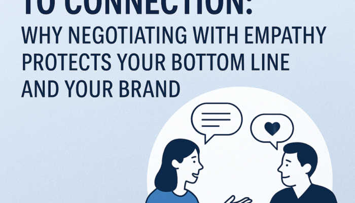 Graphic showing two people talking with speech bubbles, promoting Servicing Solutions’ blog on empathy-driven collections strategy in the financial services industry